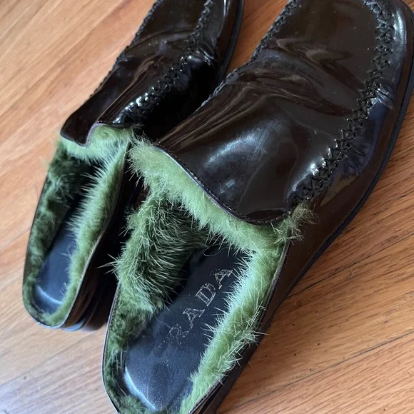 Prada fur shoes cheap